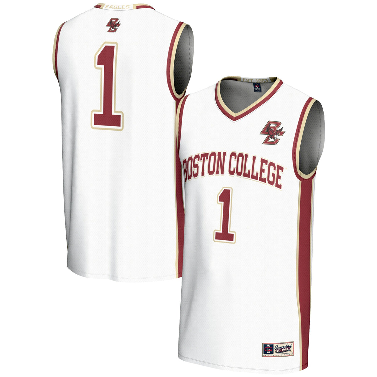 #1 Boston College Eagles GameDay Greats Unisex Lightweight Basketball Jersey - White | Stitched College Jersey TJS74605