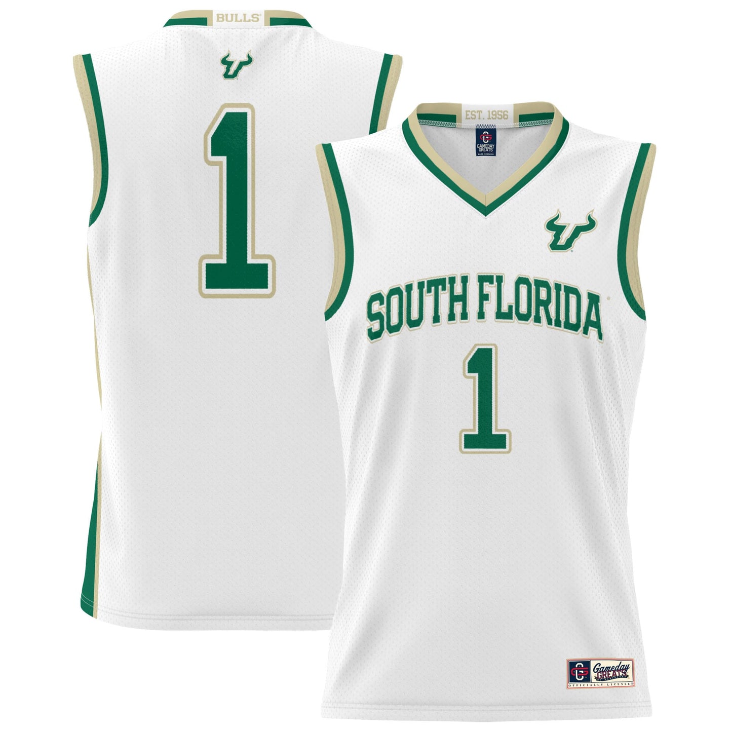 #1 South Florida Bulls GameDay Greats Unisex Lightweight Basketball Jersey - White | Stitched College Jersey TJS74638