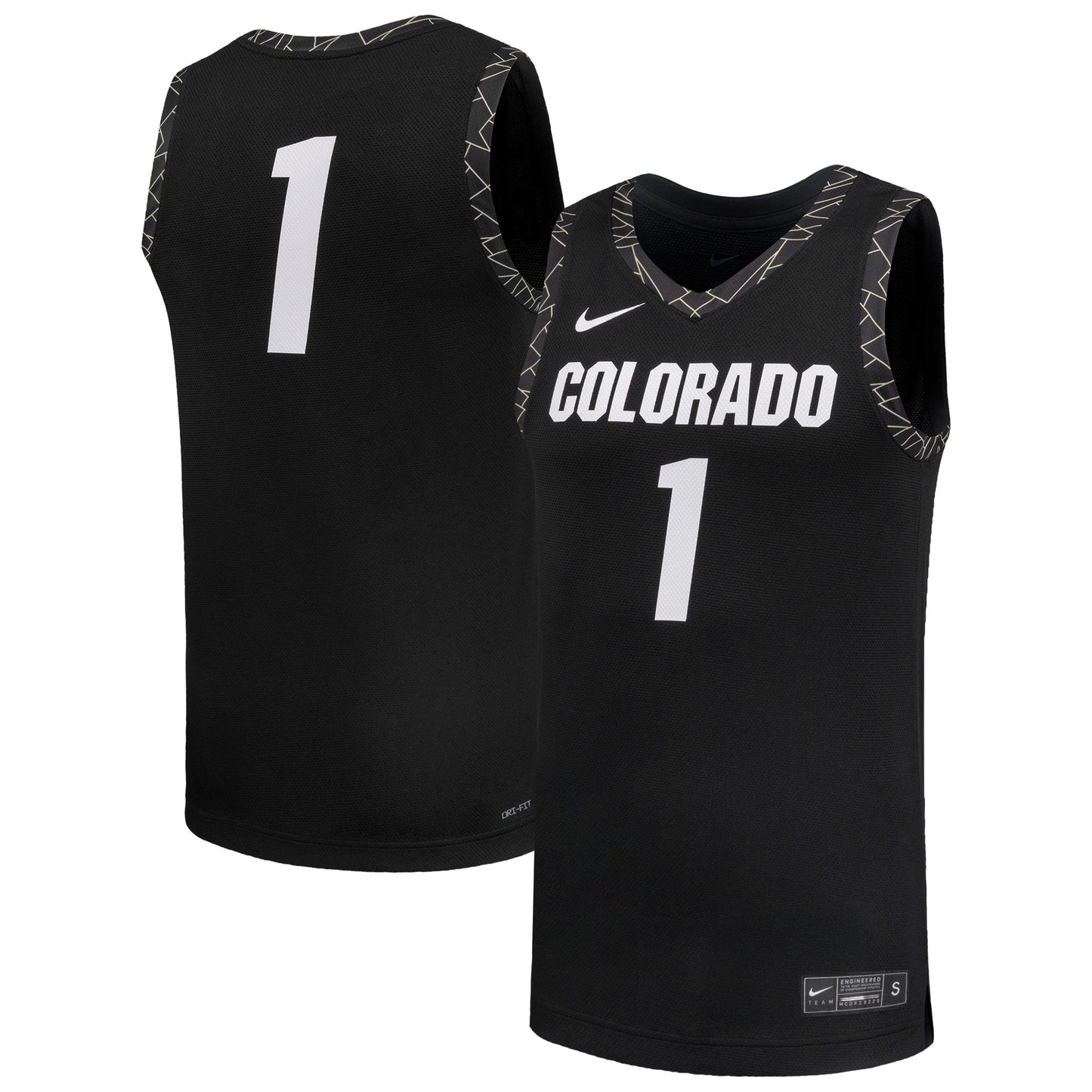 #1 Colorado Buffaloes Replica Basketball Jersey - Black | Stitched College Jersey TJS74913