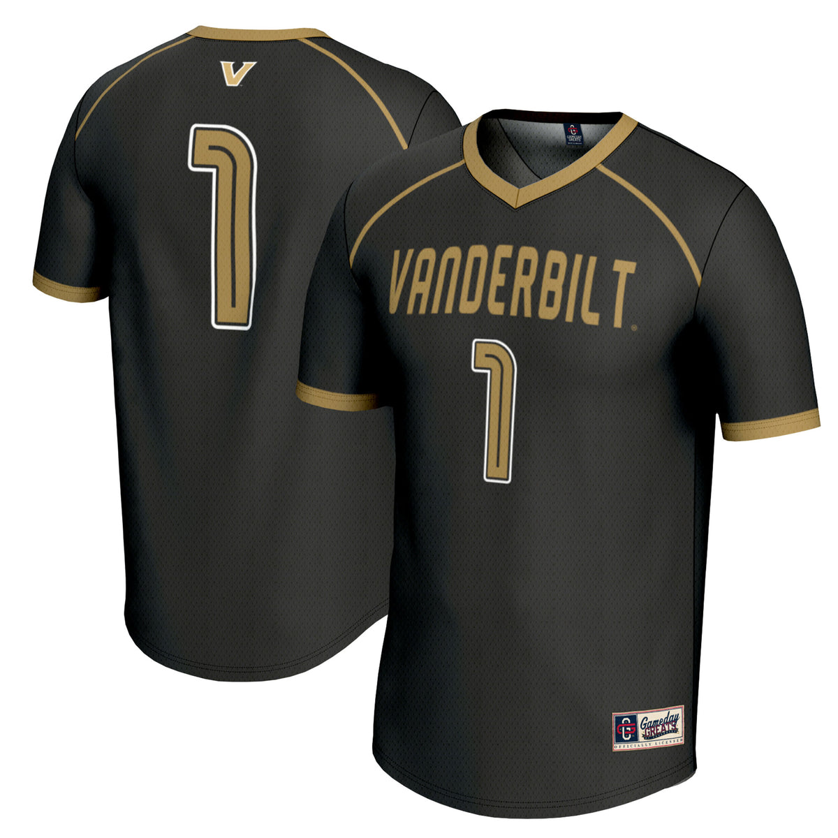 #1 Vanderbilt Commodores GameDay Greats Unisex Lightweight Lacrosse Jersey - Black | Stitched College Jersey TJS75009