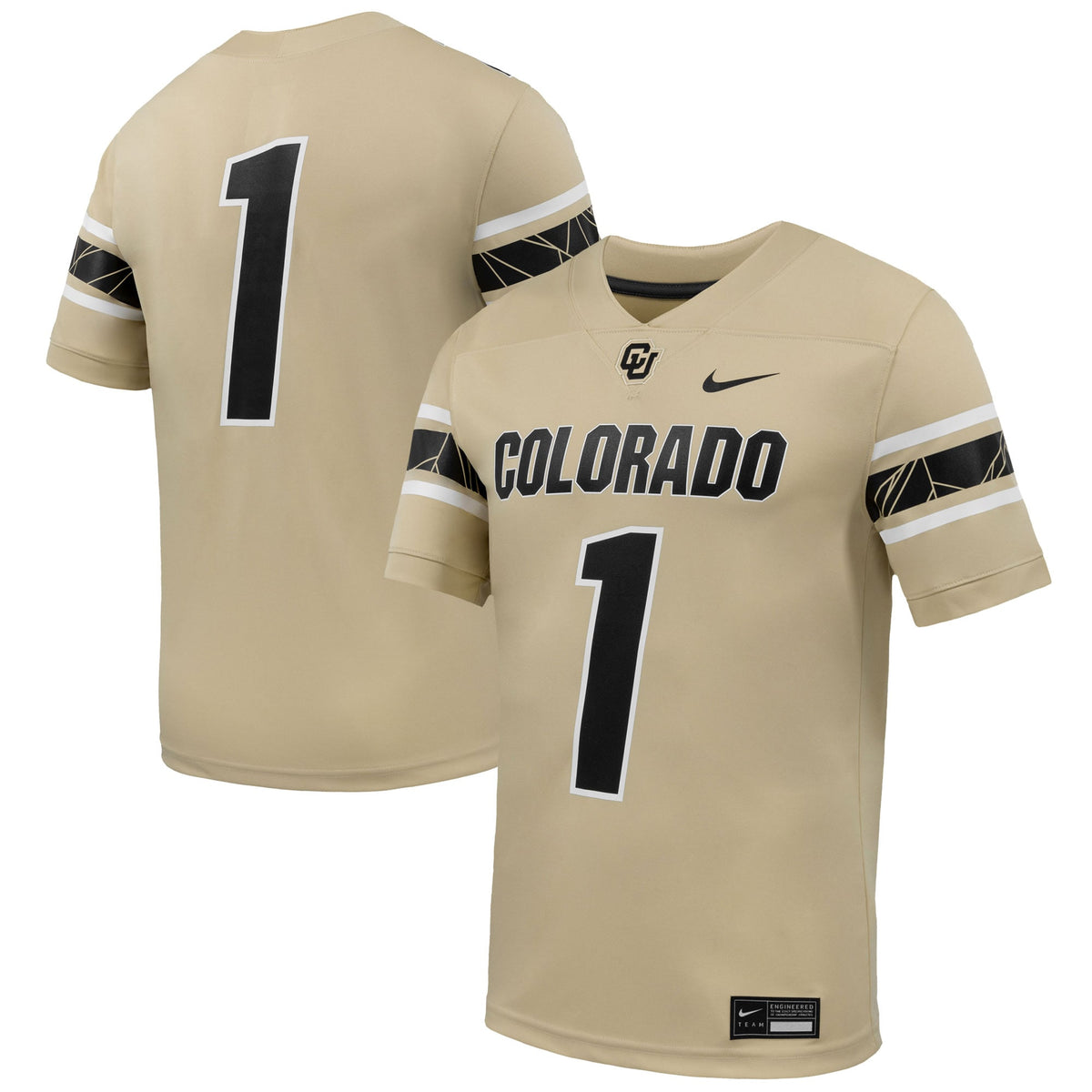 #1 Colorado Buffaloes Alternate Game Football Jersey - Gold | Stitched College Jersey TJS74633