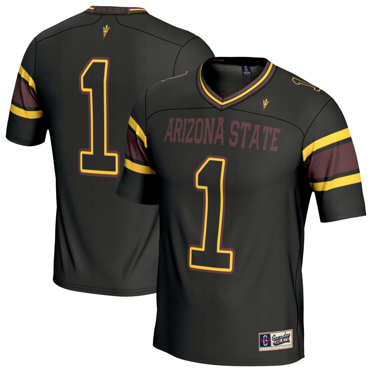 #1 Arizona State Sun Devils GameDay Greats Unisex Lightweight Collegiate Football Fashion Jersey - Black | Stitched College Jersey TJS74750