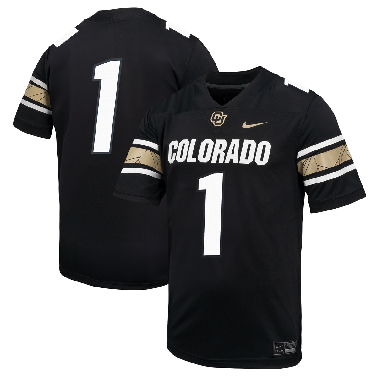 #1 Colorado Buffaloes Throwback Game Jersey - Black | Stitched College Jersey TJS74768