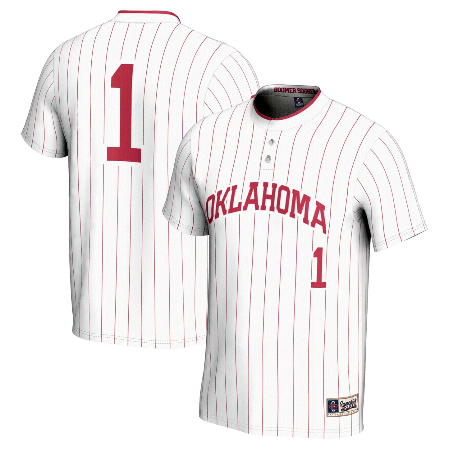 #1 Oklahoma Sooners GameDay Greats Unisex Lightweight Softball Jersey - White | Stitched College Jersey TJS74698