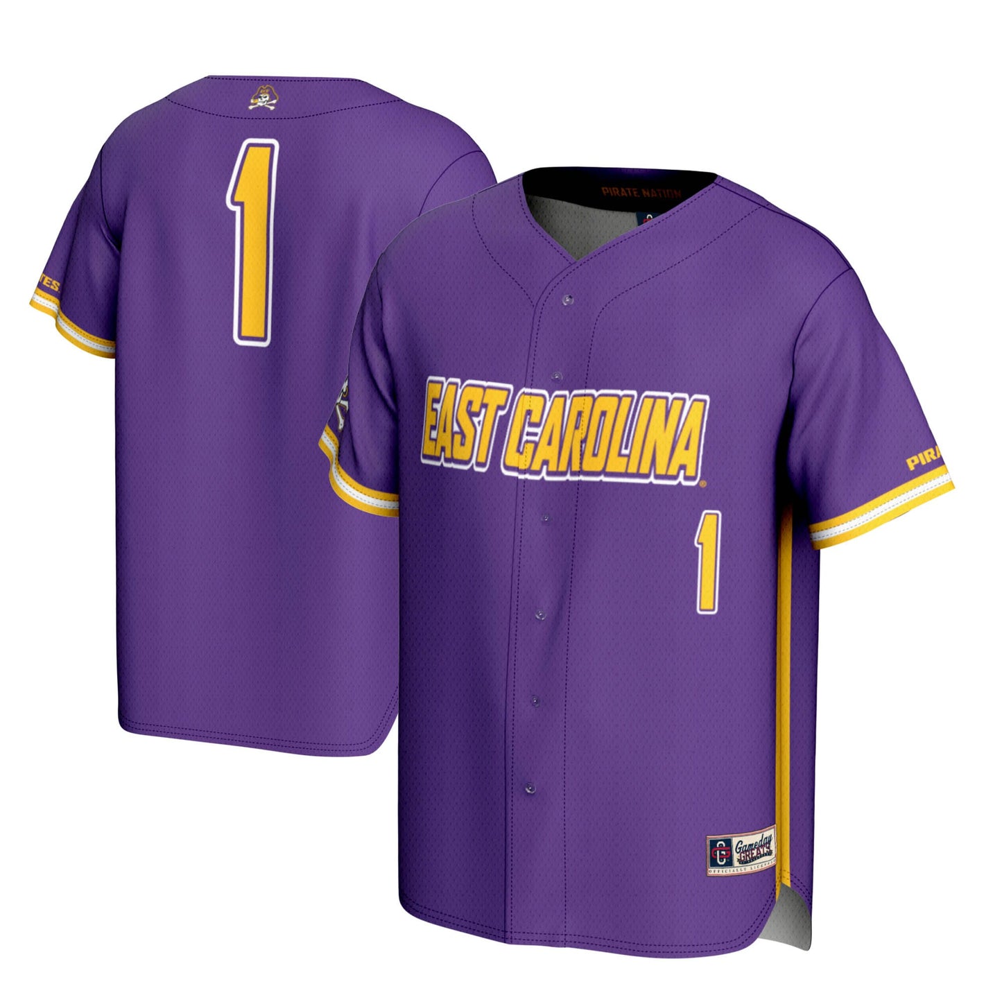 #1 ECU Pirates GameDay Greats Lightweight Baseball Jersey - Purple | Stitched College Jersey TJS74970