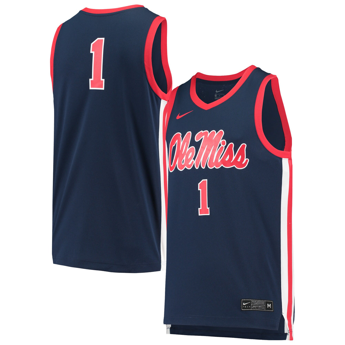 #1 Ole Miss Rebels Replica Basketball Jersey - Navy | Stitched College Jersey TJS74625