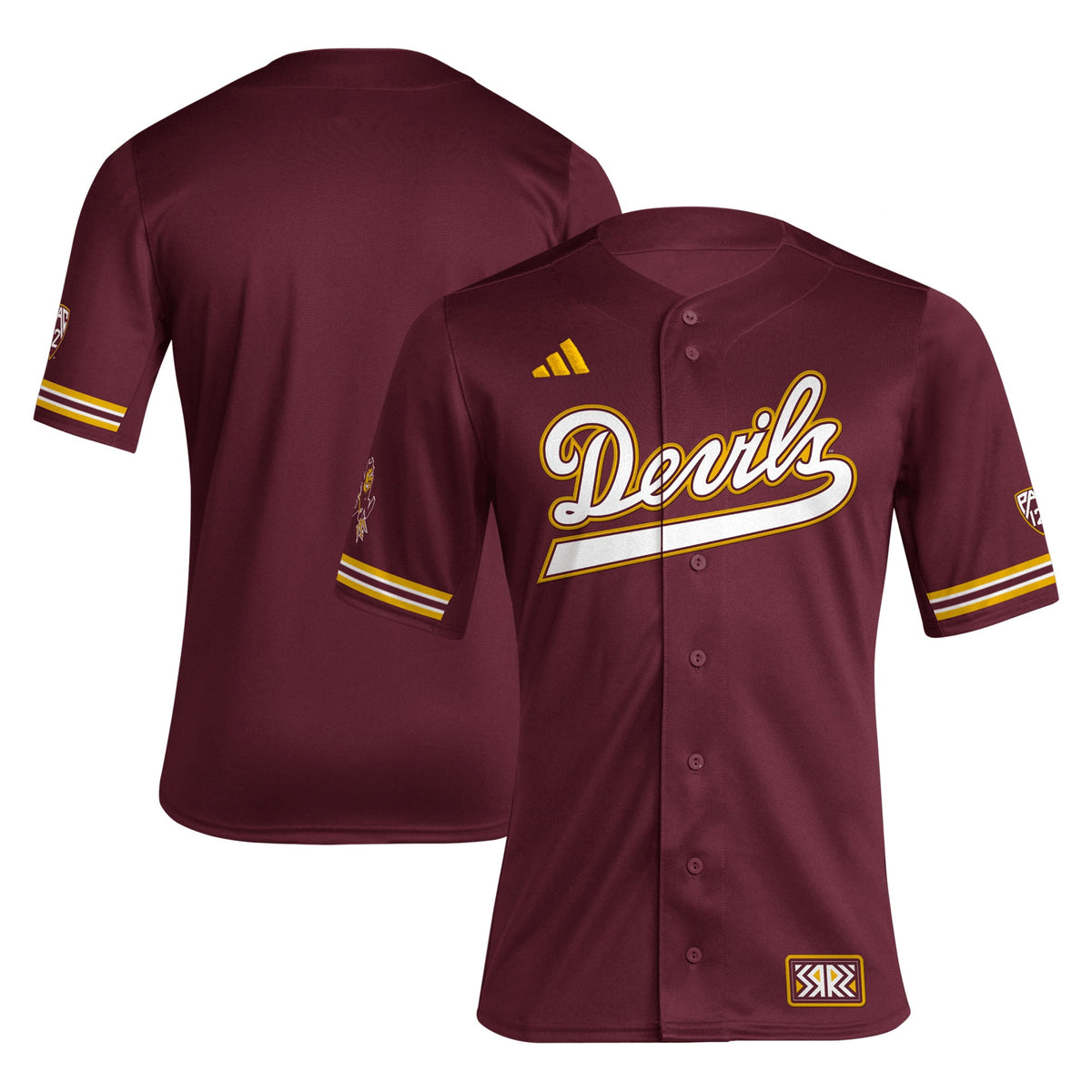 Arizona State Sun Devils Reverse Retro Replica Baseball Jersey - Maroon | Stitched College Jersey TJS75160