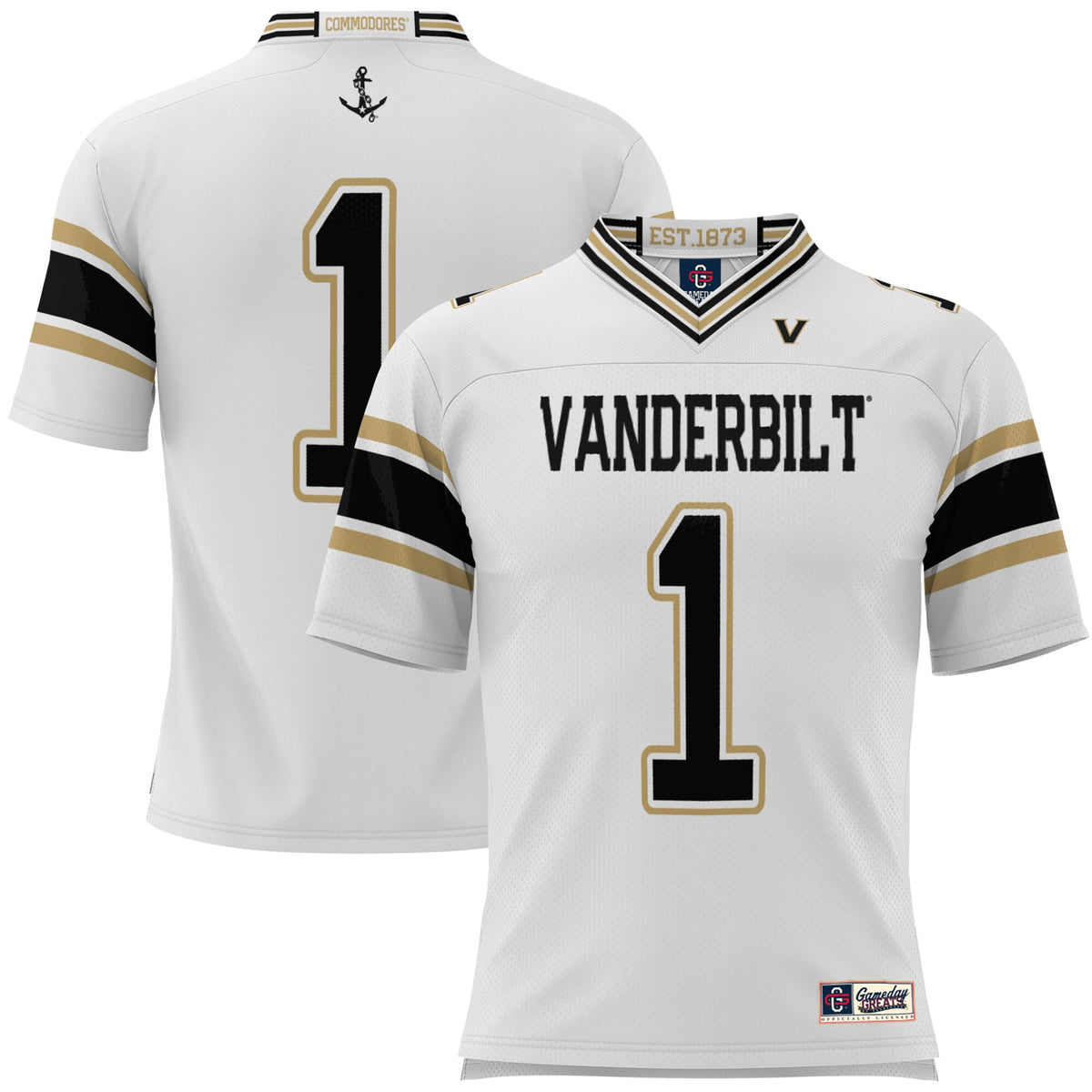 #1 Vanderbilt Commodores GameDay Greats Football Jersey - White | Stitched College Jersey TJS75168