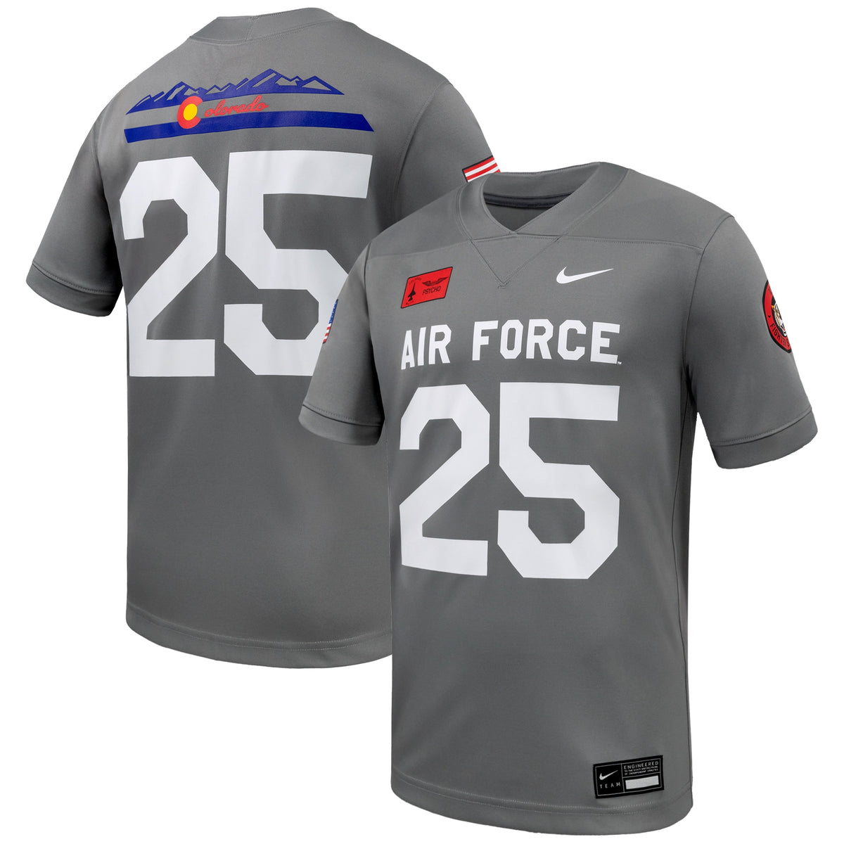#25 Air Force Falcons APLS Fighting Falcon Collection Game Football Jersey - Gray | Stitched College Jersey TJS75130
