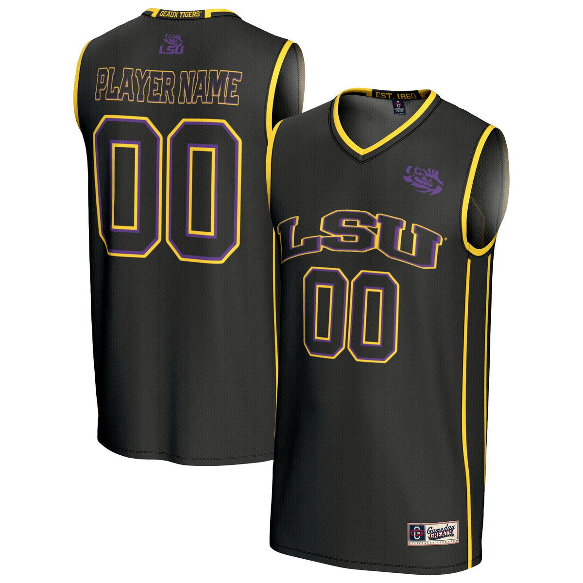 LSU Tigers GameDay Greats Unisex Lightweight Collegiate Men's Basketball Pick-A-Player Fashion Jersey - Black | Stitched College Jersey TJS75498