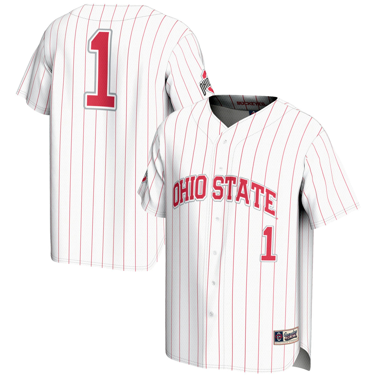 #1 Ohio State Buckeyes GameDay Greats Lightweight Baseball Jersey - White | Stitched College Jersey TJS75057