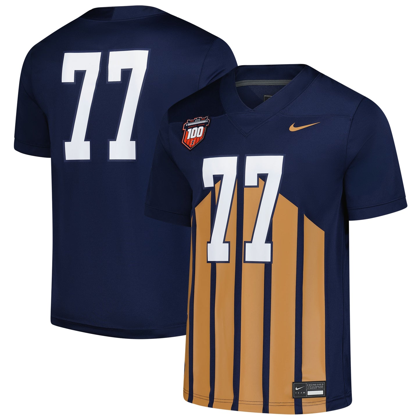 #77 Illinois Fighting Illini Untouchable Replica Football Jersey - Navy | Stitched College Jersey TJS75268