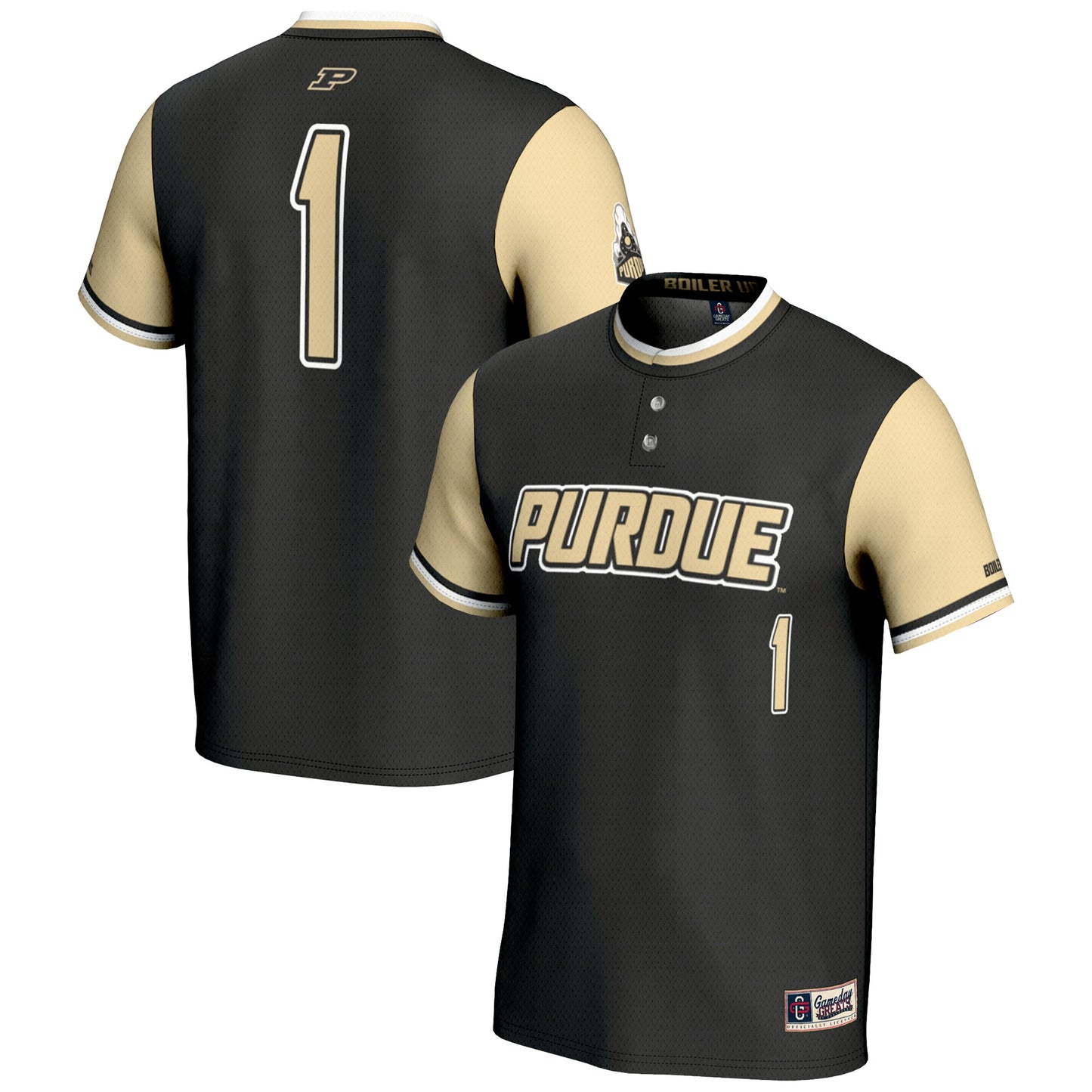 #1 Purdue Boilermakers GameDay Greats Lightweight Softball Jersey - Gold | Stitched College Jersey TJS75272
