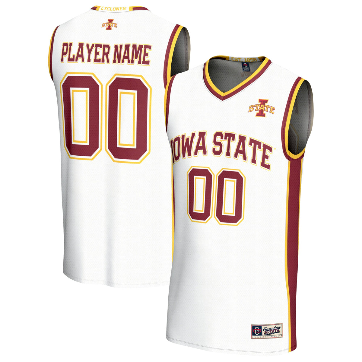 Iowa State Cyclones GameDay Greats Unisex Lightweight Collegiate Men's Basketball Pick-A-Player Fashion Jersey - White | Stitched College Jersey TJS75540