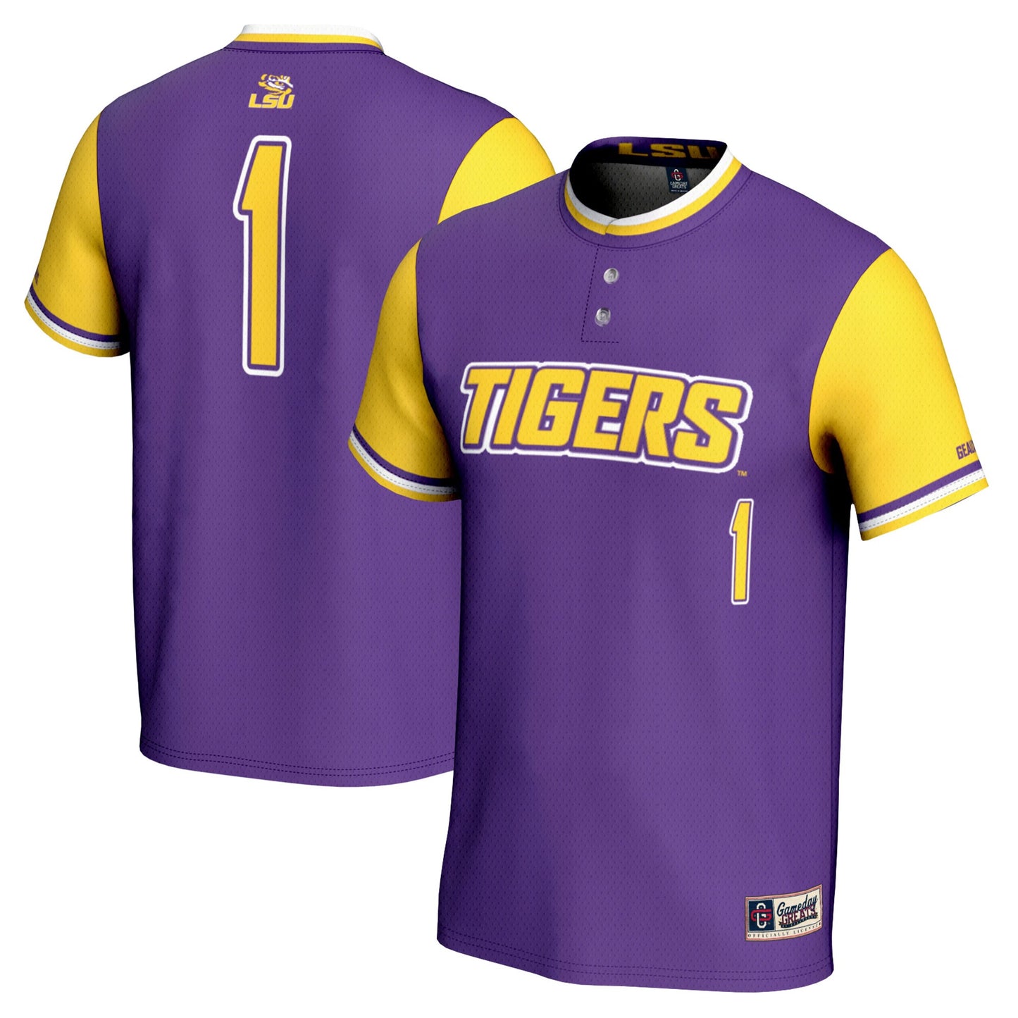 #1 LSU Tigers GameDay Greats Unisex Lightweight Softball Jersey - Purple | Stitched College Jersey TJS75567