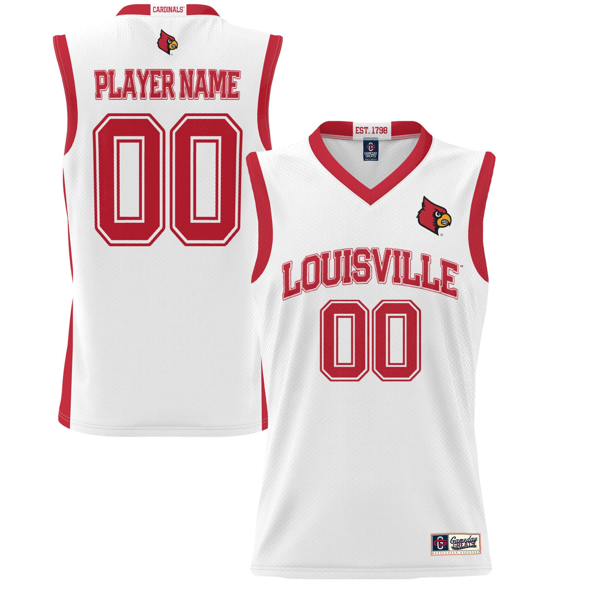 Louisville Cardinals GameDay Greats Unisex Lightweight Pick-A-Player Women's Basketball Jersey - White | Stitched College Jersey TJS75386