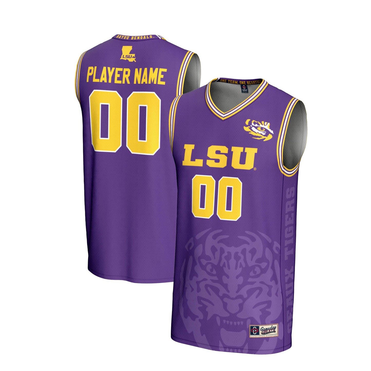 LSU Tigers GameDay Greats Pick-A-Player Men's Basketball Icon Print Lightweight Jersey - Purple | Stitched College Jersey TJS75886