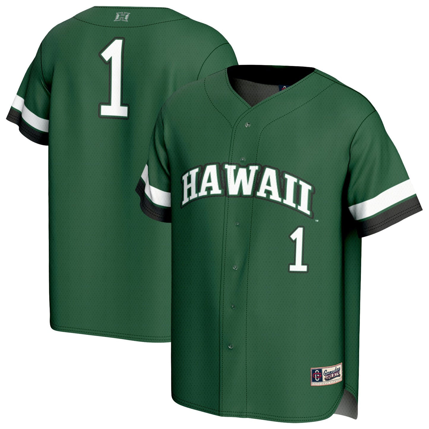 #1 Hawaii Rainbow Warriors GameDay Greats Unisex Lightweight Collegiate Baseball Fashion Jersey - Green | Stitched College Jersey TJS75638