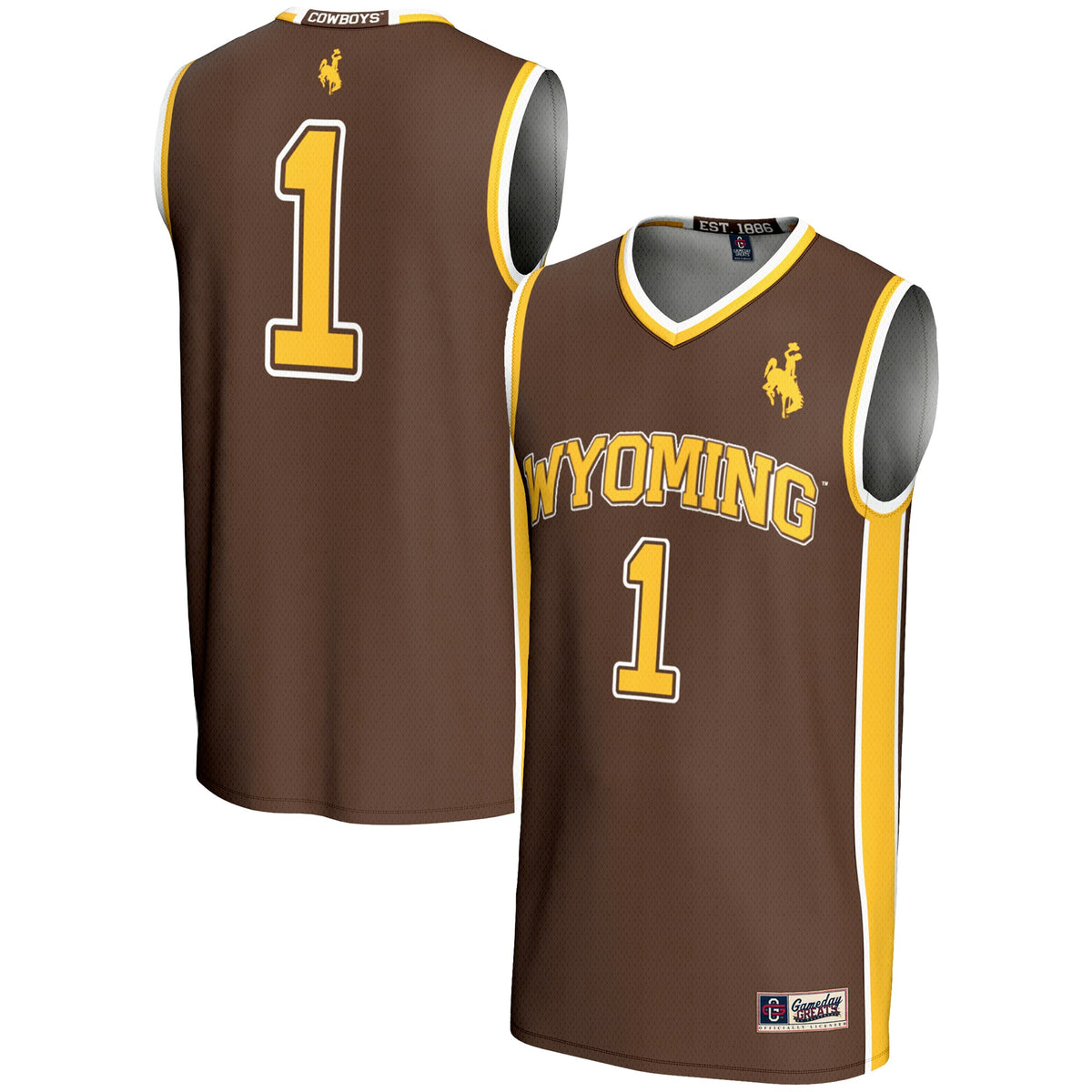 #1 Wyoming Cowboys GameDay Greats Lightweight Basketball Jersey - Brown | Stitched College Jersey TJS75931