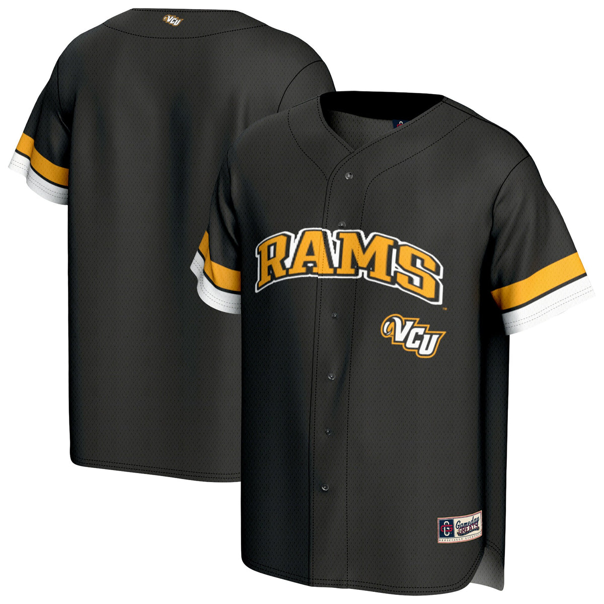VCU Rams GameDay Greats Spirit Baseball Jersey - Black | Stitched College Jersey TJS75956