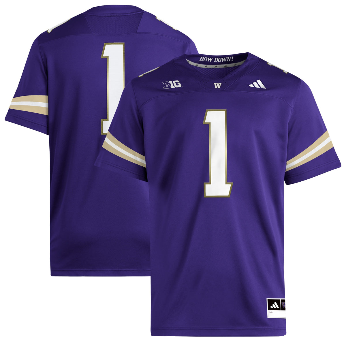 #1 Washington Huskies Premier Jersey - Purple | Stitched College Jersey TJS75717