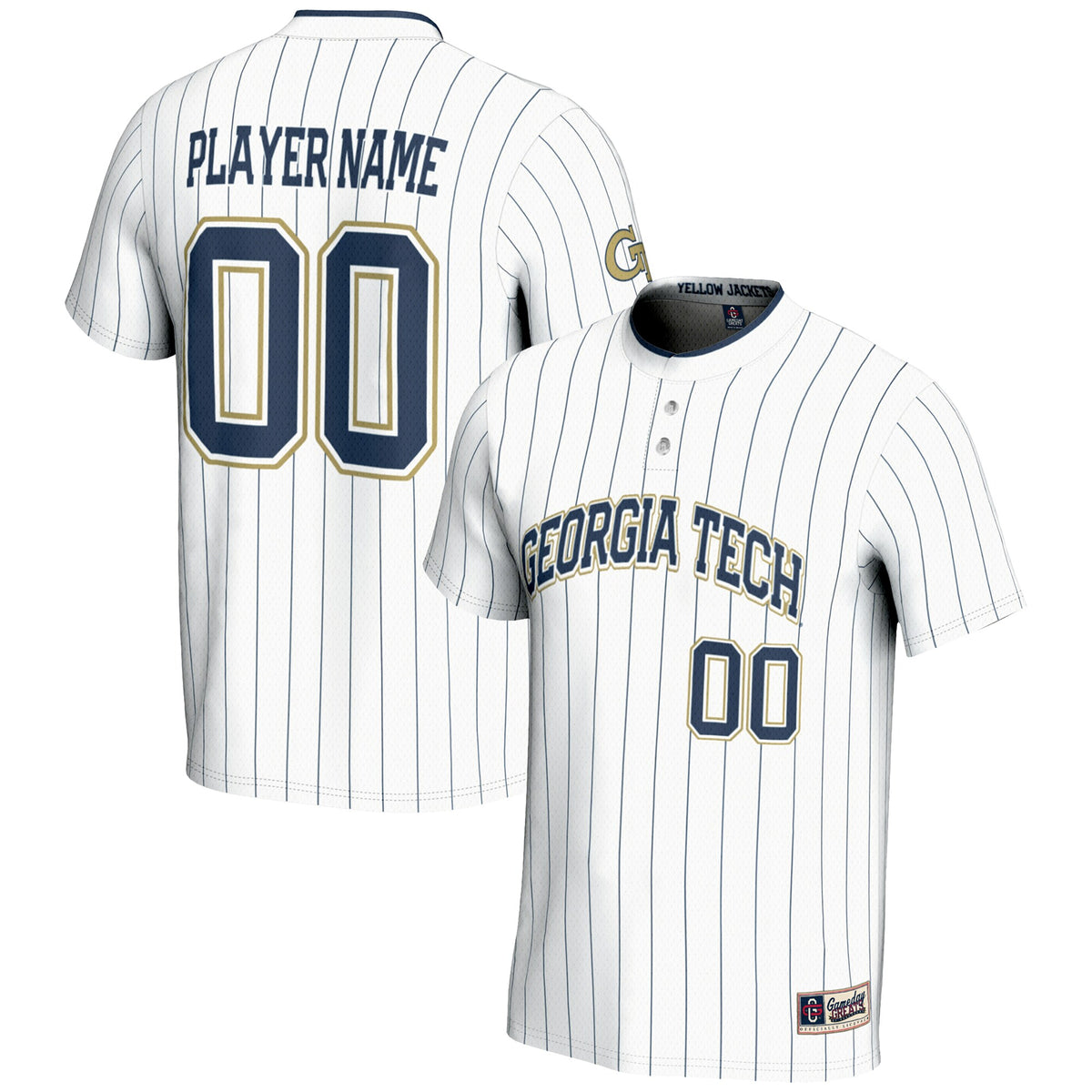 Georgia Tech Yellow Jackets GameDay Greats Pick-A-Player Lightweight Softball Jersey - White | Stitched College Jersey TJS75773