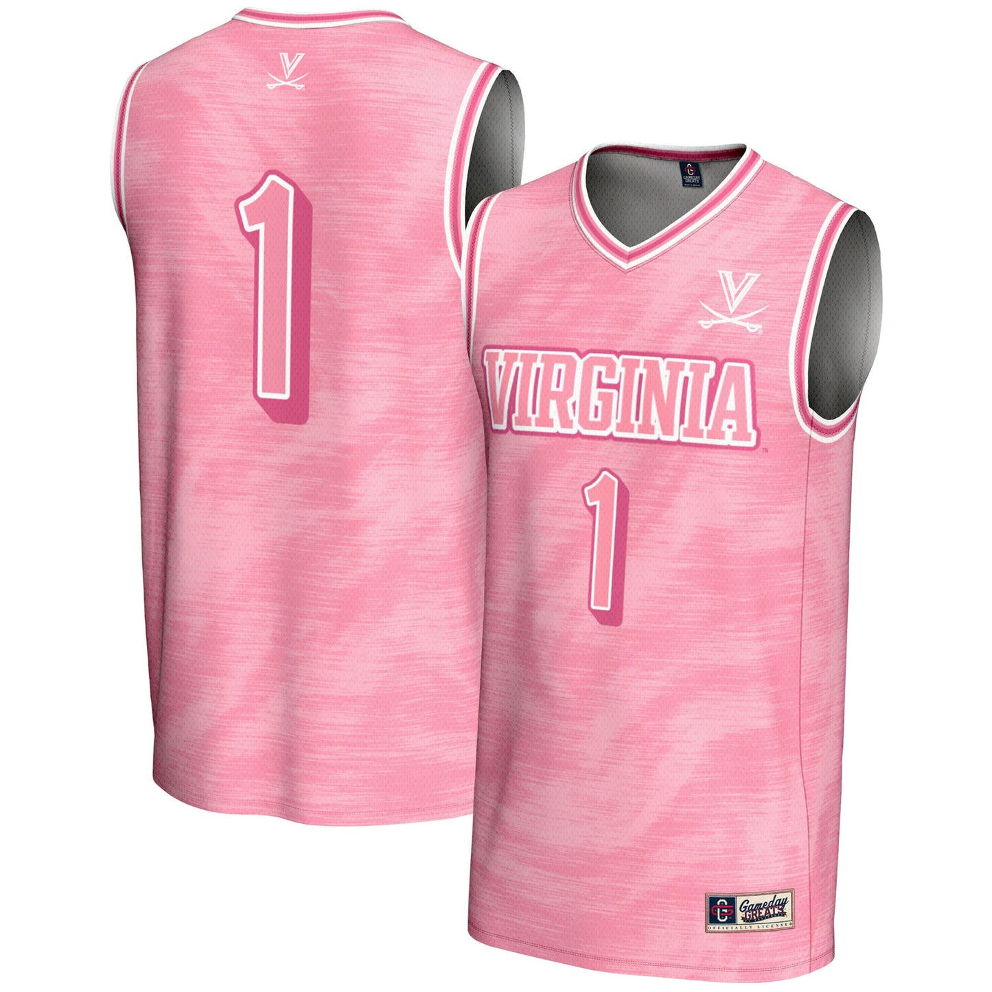 #1 Virginia Cavaliers GameDay Greats Unisex Lightweight Basketball Jersey - Pink | Stitched College Jersey TJS75667