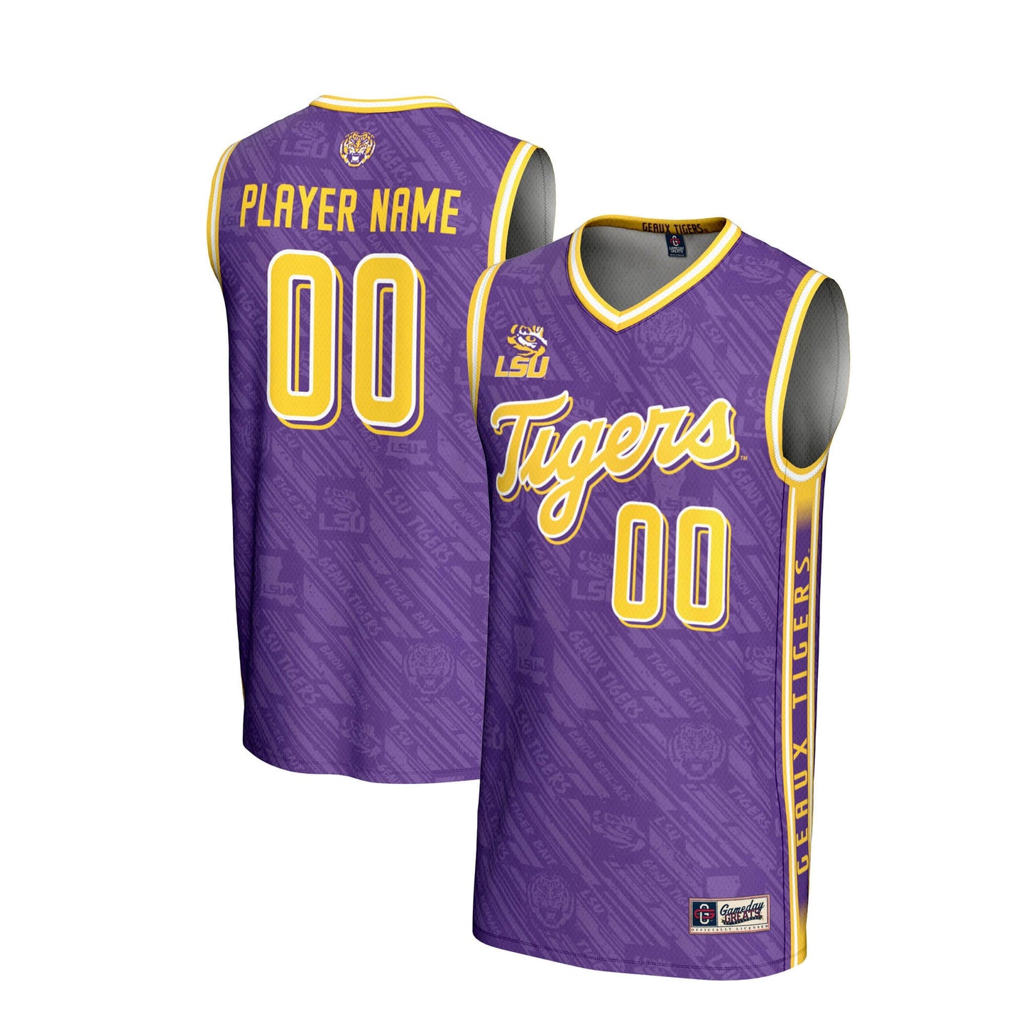 LSU Tigers GameDay Greats Pick-A-Player Men's Basketball Highlight Print Lightweight Jersey - Purple | Stitched College Jersey TJS75695