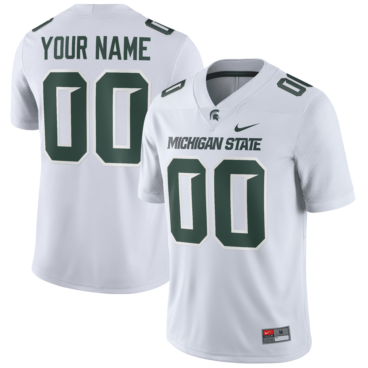 Michigan State Spartans Football Custom Game Jersey - White | Stitched College Jersey TJS76103