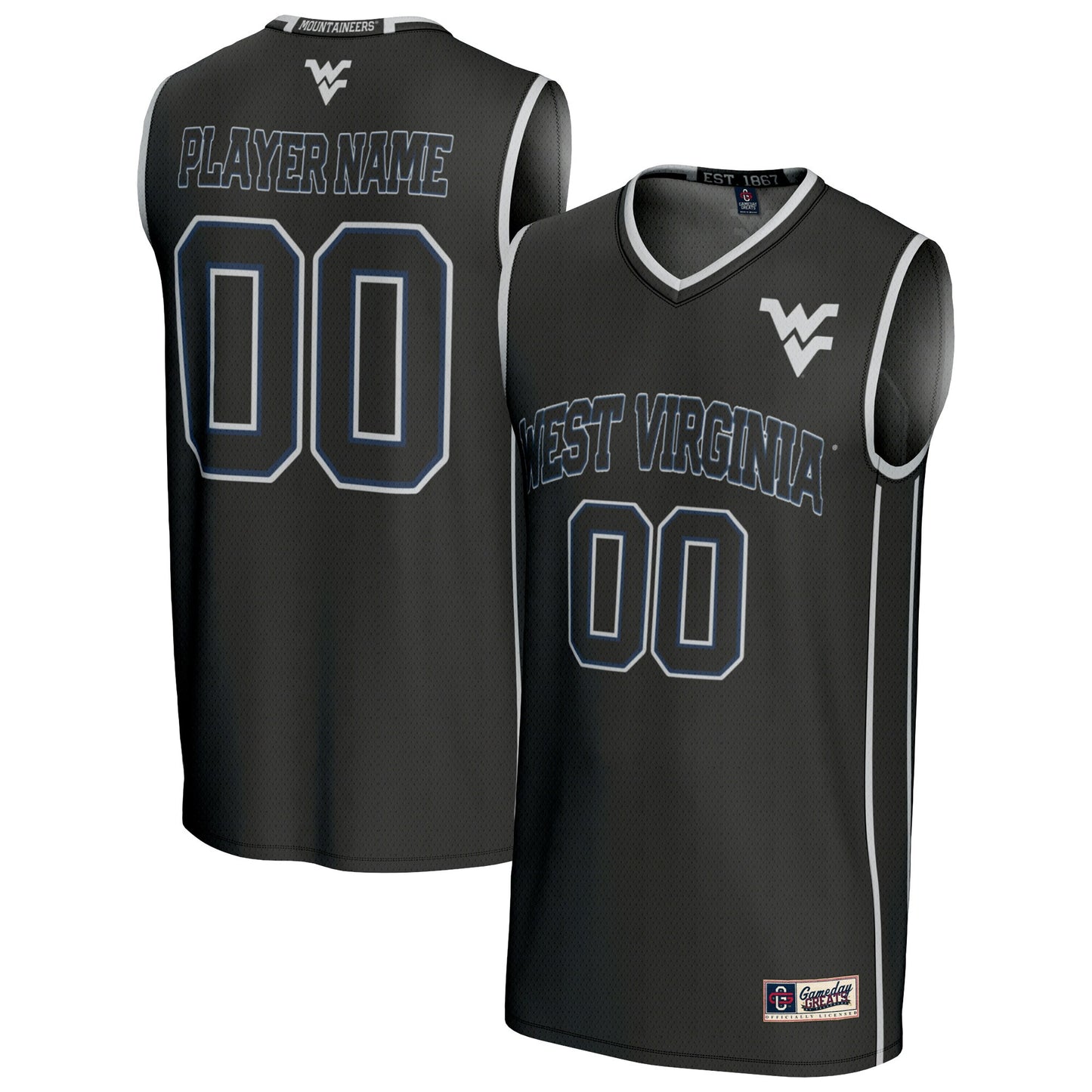 West Virginia Mountaineers GameDay Greats Unisex Lightweight Collegiate Women's Basketball Pick-A-Player Fashion Jersey - Black | Stitched College Jersey TJS76247