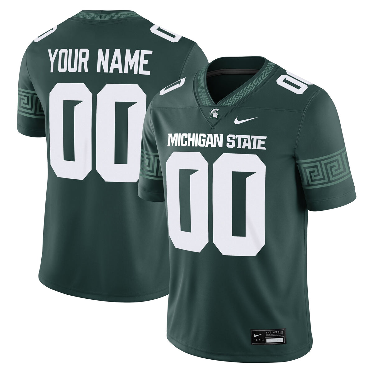 Michigan State Spartans Custom Football Game Jersey - Green | Stitched College Jersey TJS76150