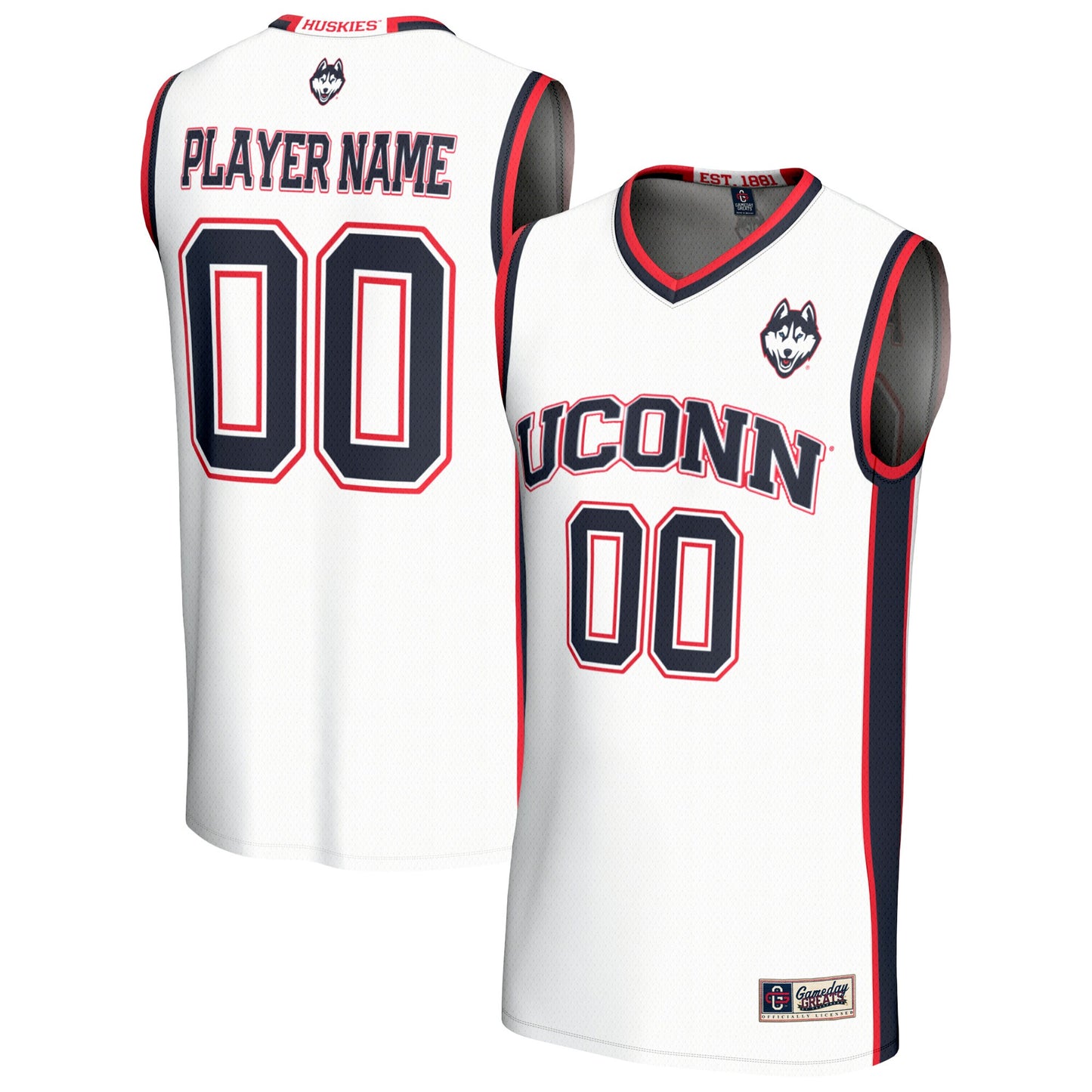 UConn Huskies GameDay Greats Unisex Lightweight Collegiate Women's Basketball Pick-A-Player Fashion Jersey - White | Stitched College Jersey TJS76278