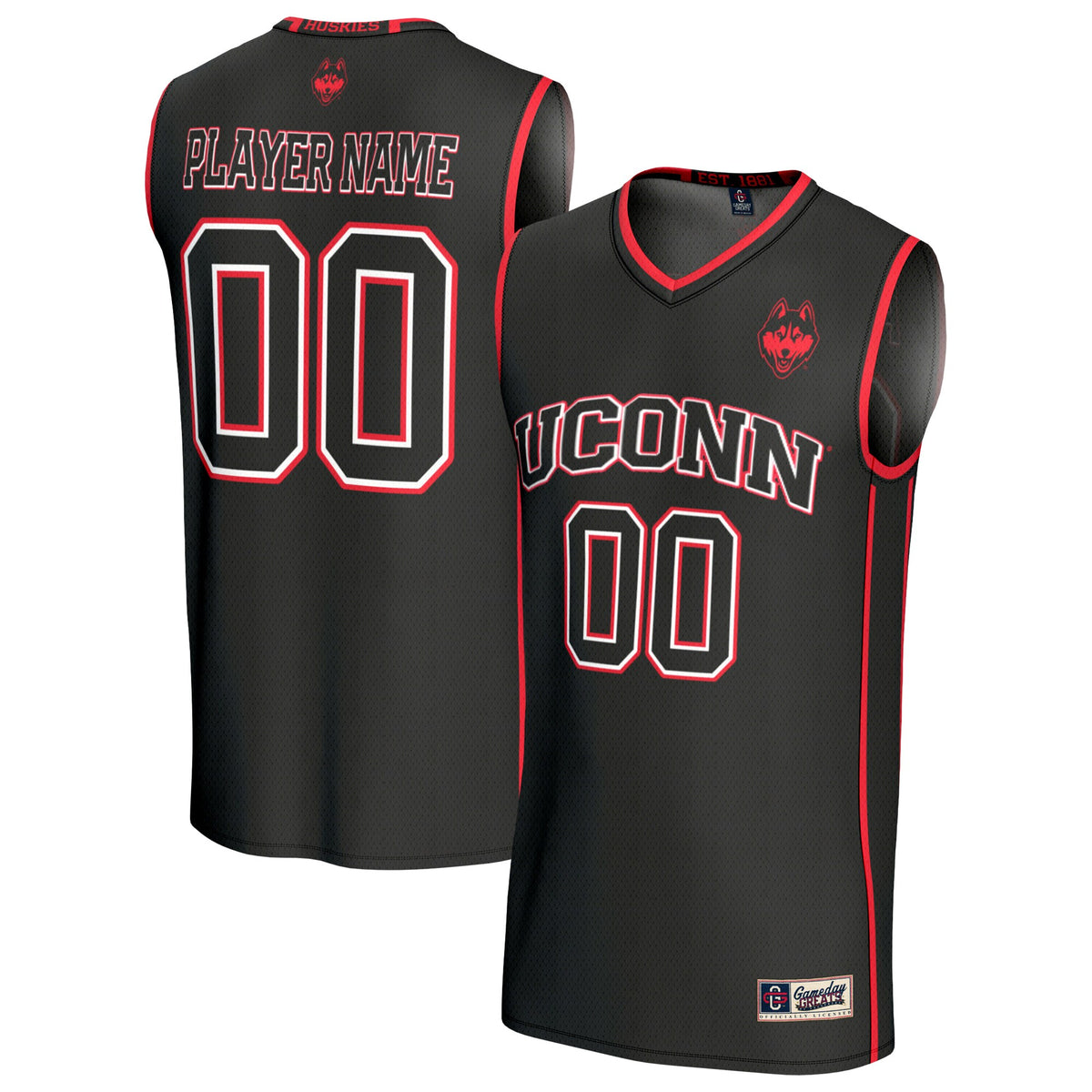 UConn Huskies GameDay Greats Unisex Lightweight Collegiate Men's Basketball Pick-A-Player Fashion Jersey - Black | Stitched College Jersey TJS76188