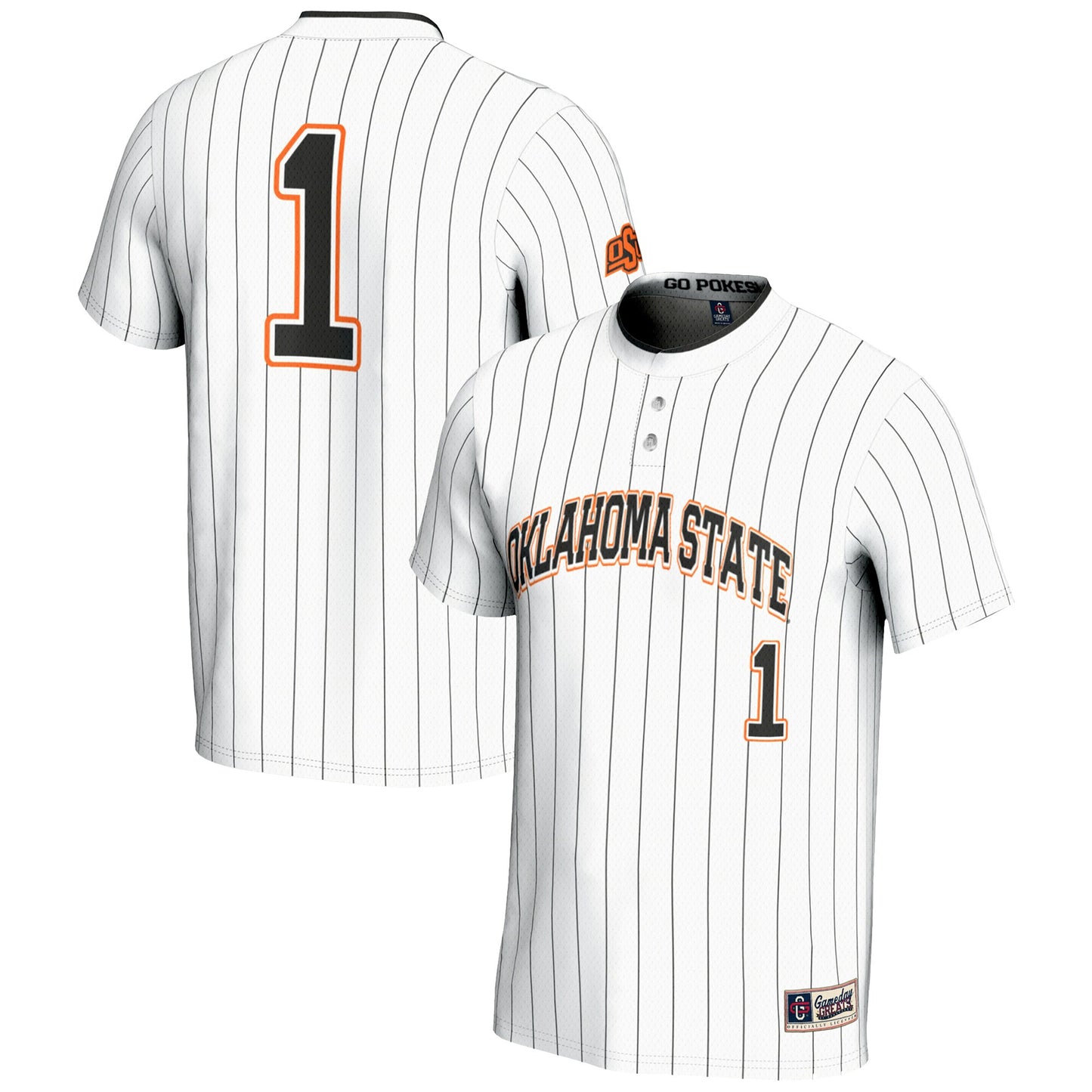 #1 Oklahoma State Cowboys GameDay Greats Unisex Lightweight Softball Jersey - White | Stitched College Jersey TJS76310