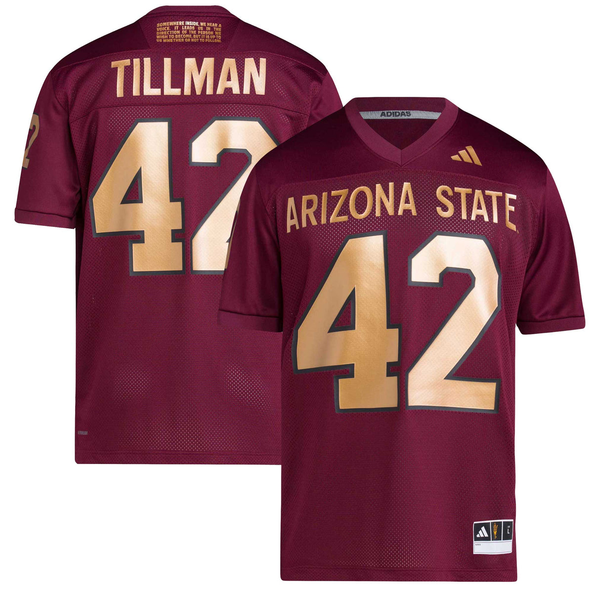 Pat Tillman #42 Arizona State Sun Devils Football Icon Premier Jersey - Maroon | Stitched College Jersey TJS76603