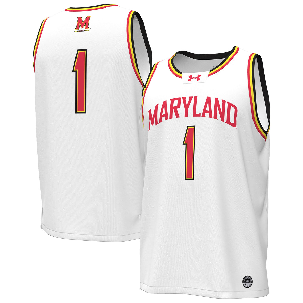 #1 Maryland Terrapins Replica Basketball Jersey - White | Stitched College Jersey TJS76348