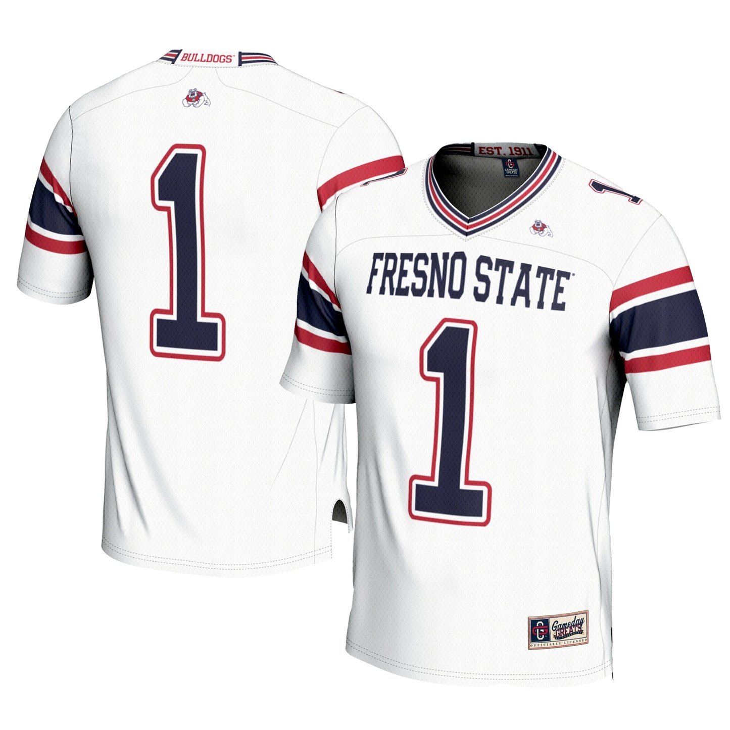 #1 Fresno State Bulldogs GameDay Greats Football Jersey � White | Stitched College Jersey TJS76335