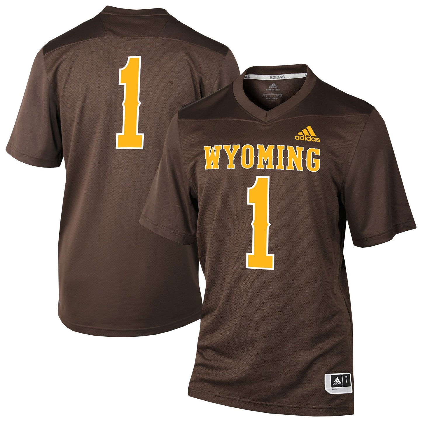 #1 Wyoming Cowboys Replica Football Jersey - Brown | Stitched College Jersey TJS76537
