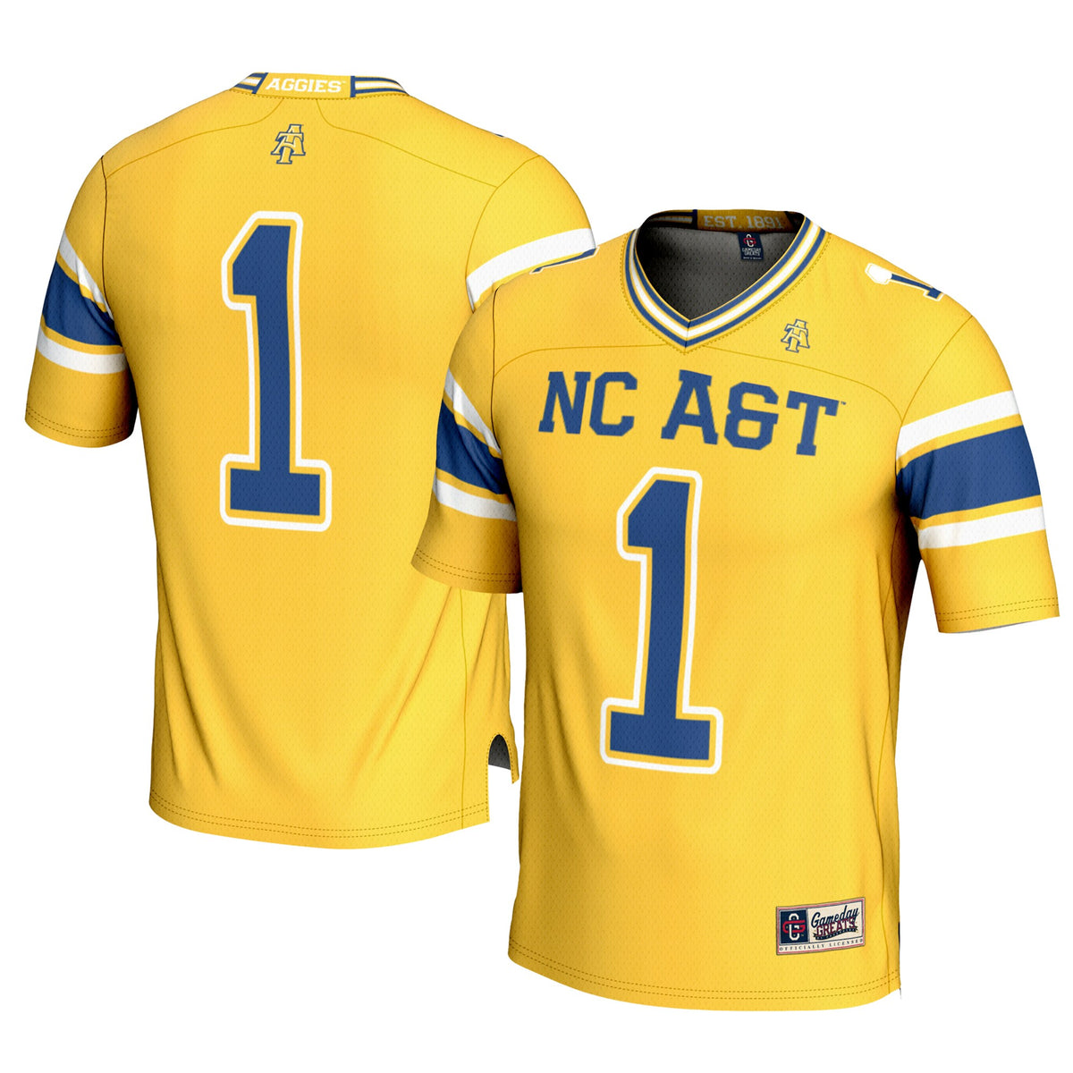#1 North Carolina A&T Aggies GameDay Greats Football Jersey - Gold | Stitched College Jersey TJS76571