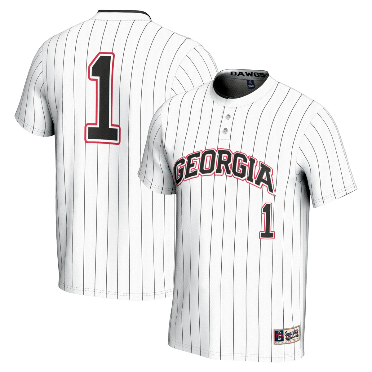 #1 Georgia Bulldogs GameDay Greats Unisex Lightweight Softball Jersey - White | Stitched College Jersey TJS76407