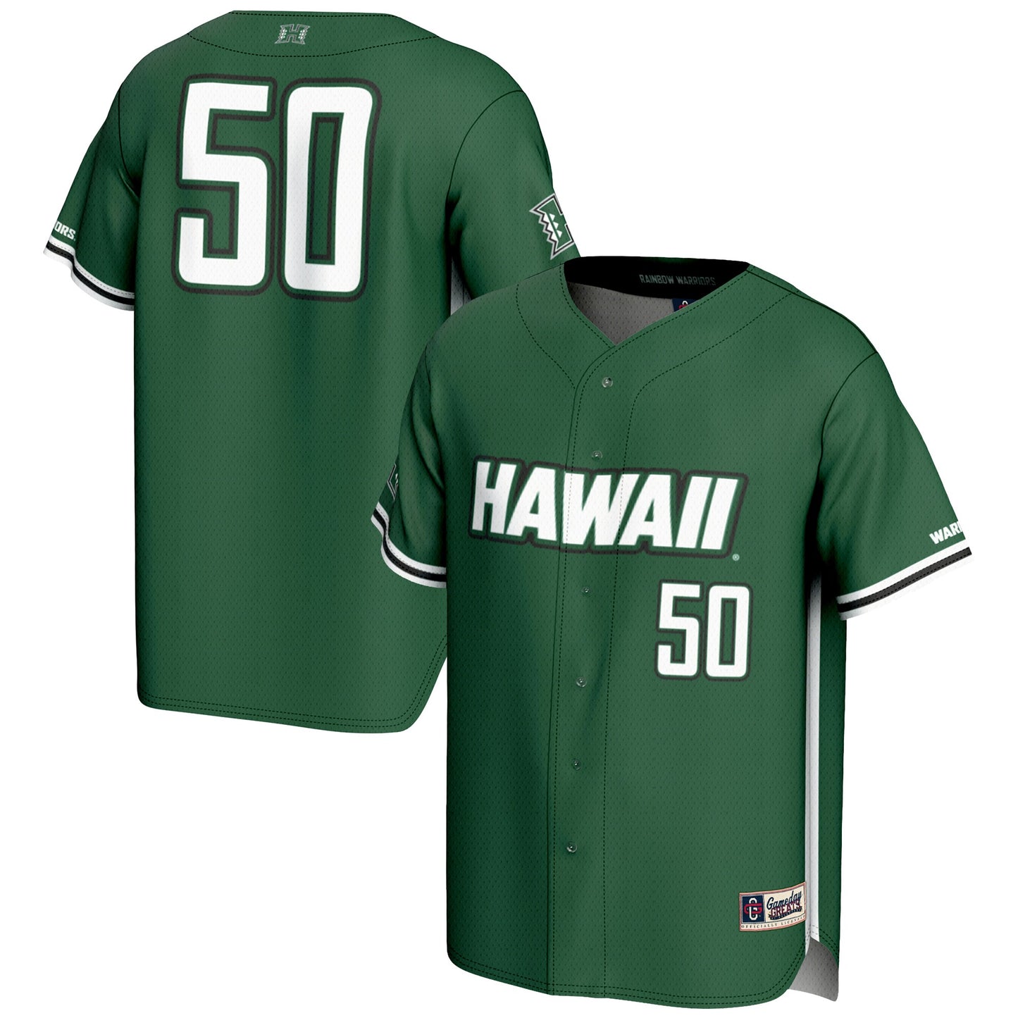 #1 Hawaii Rainbow Warriors GameDay Greats Lightweight Baseball Jersey - Green | Stitched College Jersey TJS76433
