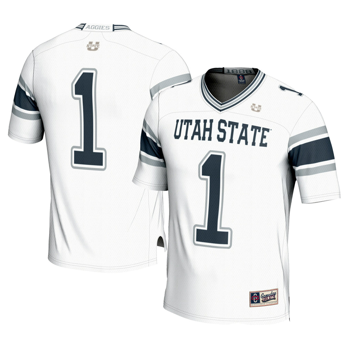 #1 Utah State Aggies GameDay Greats Football Jersey - White | Stitched College Jersey TJS76445