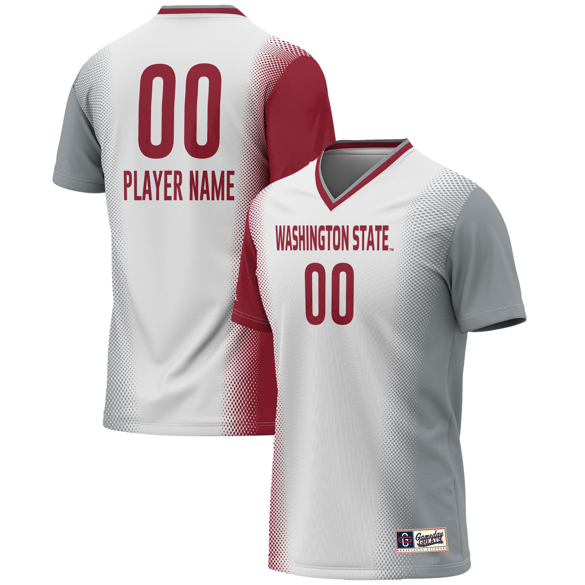 Washington State Cougars GameDay Greats Unisex Pick-A-Player Lightweight Women's Soccer Jersey - White | Stitched College Jersey TJS76662