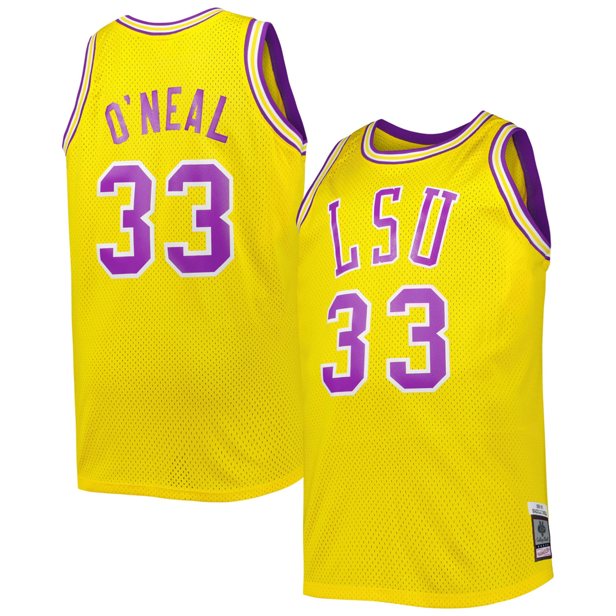 Shaquille O'Neal LSU Tigers 1990/91 M & N Big & Tall Swingman Jersey - Gold | Stitched College Jersey TJS76637