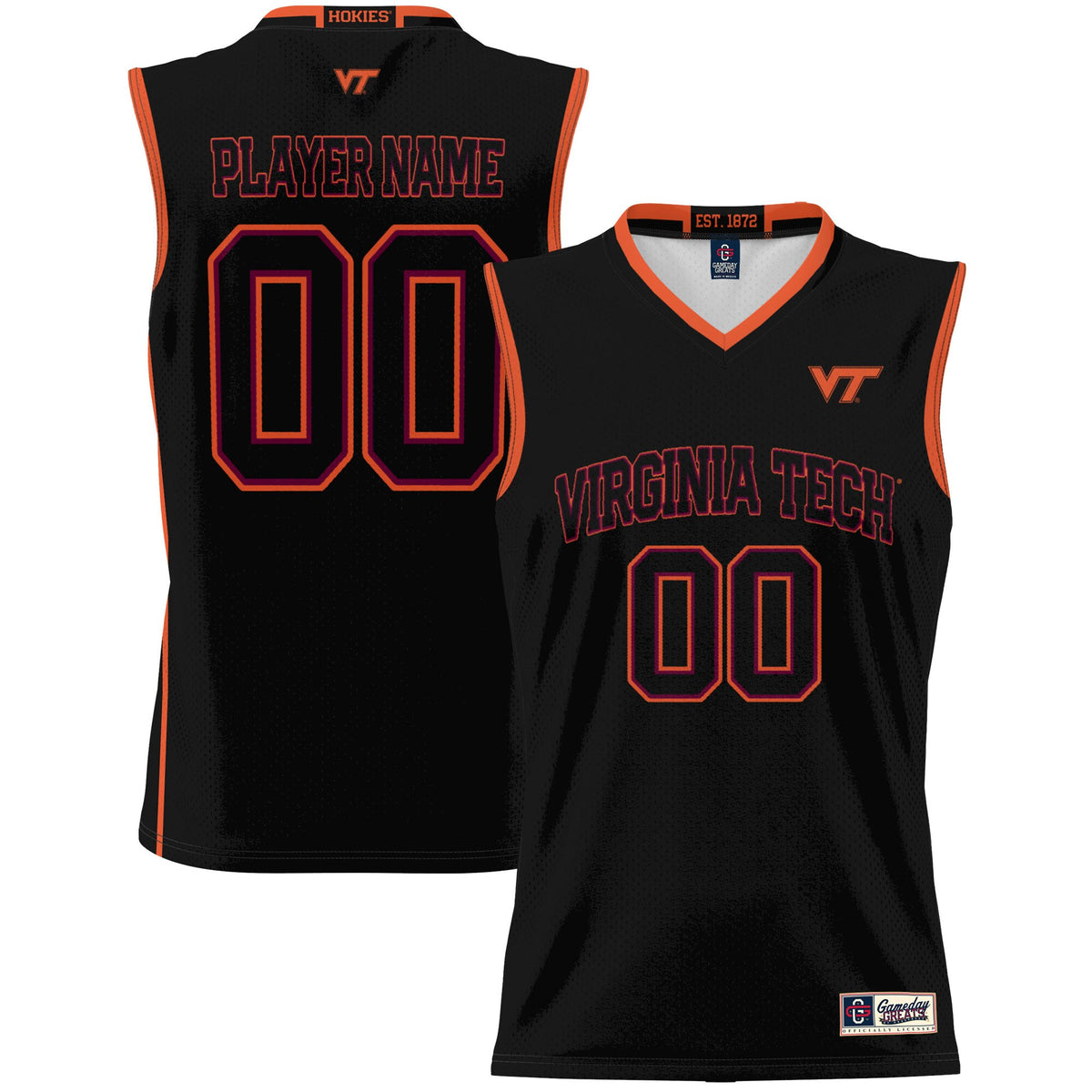 Virginia Tech Hokies GameDay Greats Unisex Lightweight Pick-A-Player Women's Basketball Jersey - Black | Stitched College Jersey TJS76631