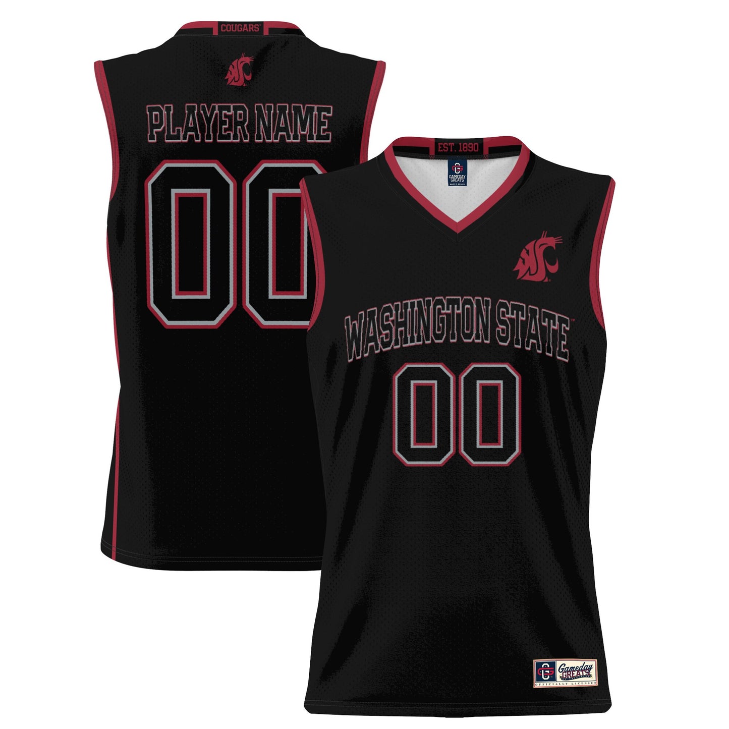 Washington State Cougars GameDay Greats Unisex Lightweight Pick-A-Player Women's Basketball Jersey - Black | Stitched College Jersey TJS76627