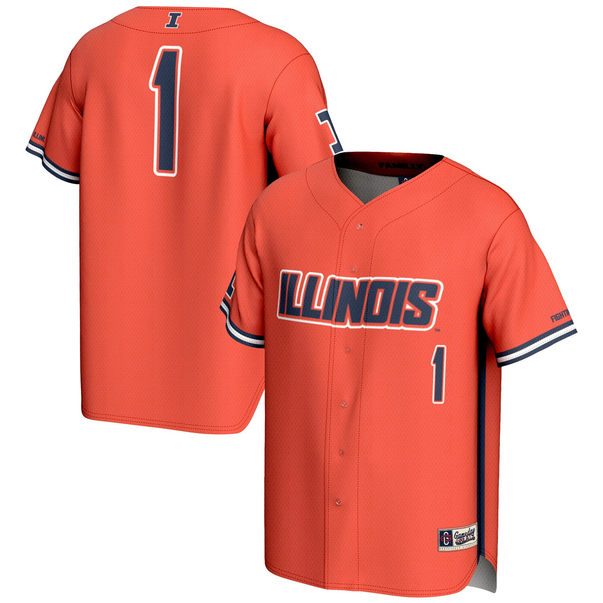 #1 Illinois Fighting Illini GameDay Greats Lightweight Baseball Jersey - Orange | Stitched College Jersey TJS76798