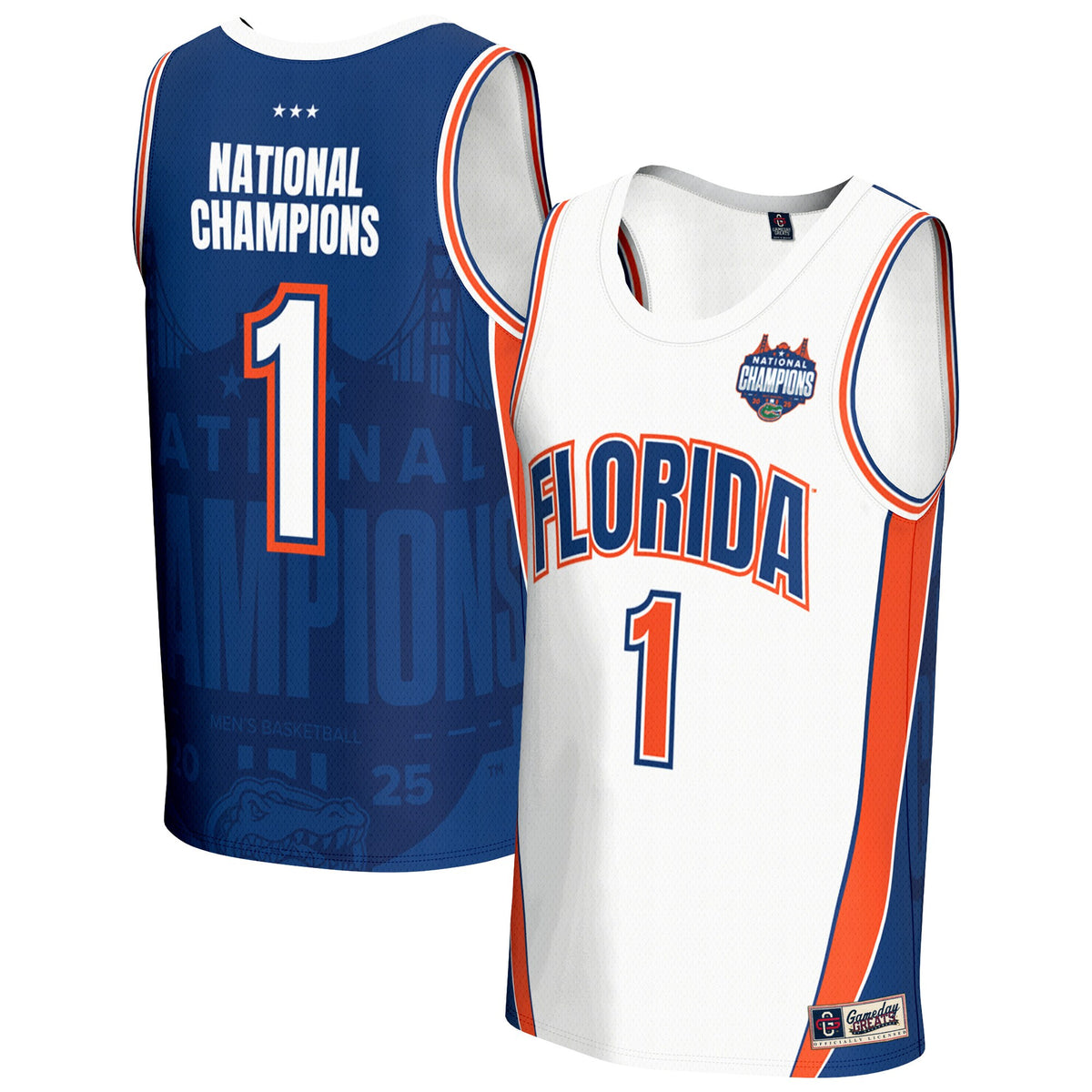 Florida Gators GameDay Greats Unisex 2025 NCAA Men's Basketball National Champions Commemorative Fashion Jersey - White | Stitched College Jersey TJS76724