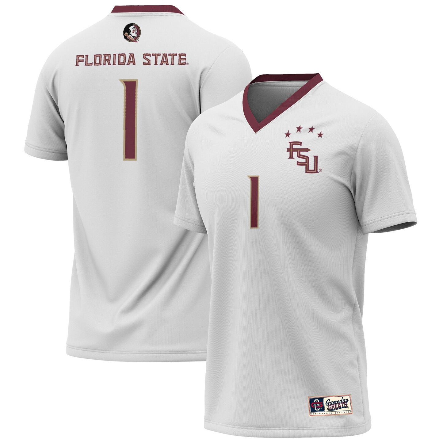 Florida State Seminoles GameDay Greats 2023 NCAA Women's Soccer National Champions Four-Star Fashion Jersey � White | Stitched College Jersey TJS76683