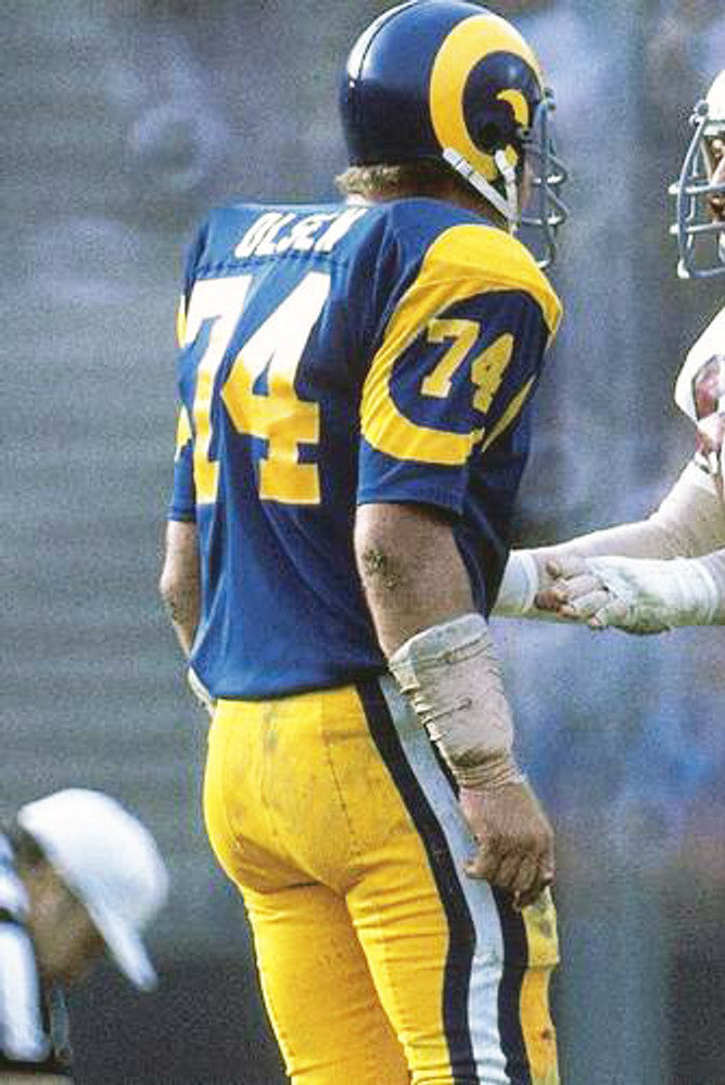 Los Angeles Rams Merlin Olsen NFL jersey front view